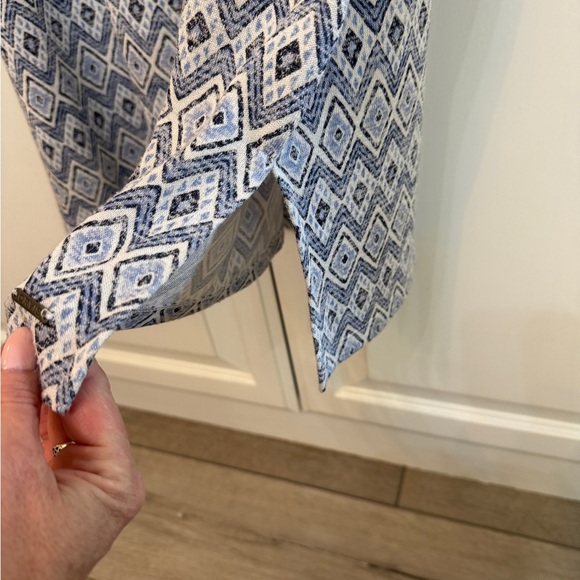 Orvis Blue and White Diamond Pattern Short Sleeve Top size XXL - Picture 6 of 7